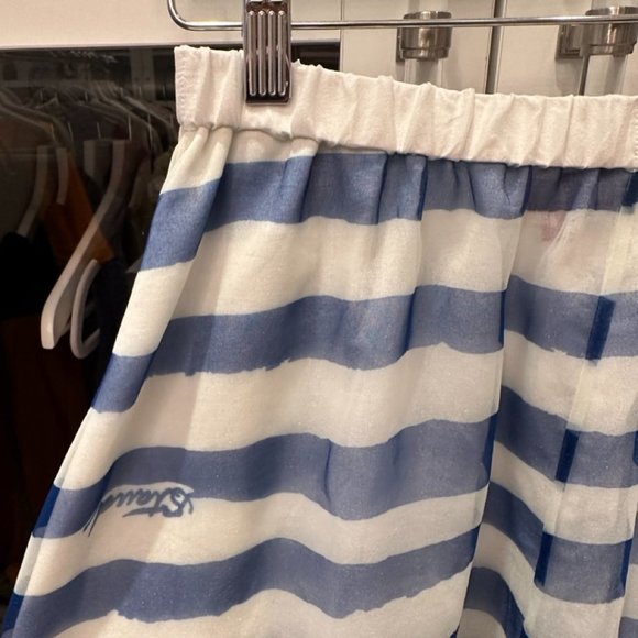 STAUD Mattia Skirt Blue & White Painted Stripe - S - Picture 8 of 8